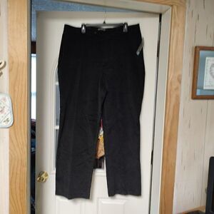New Briggs New York Black Corduroy Look  Stretch Waistband Pants Women's 20W
